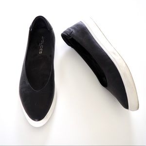 J/slides black leather sneaker flats